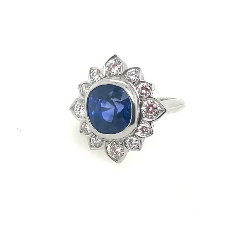 Large Sapphire and Diamond Ring Platium - image 3