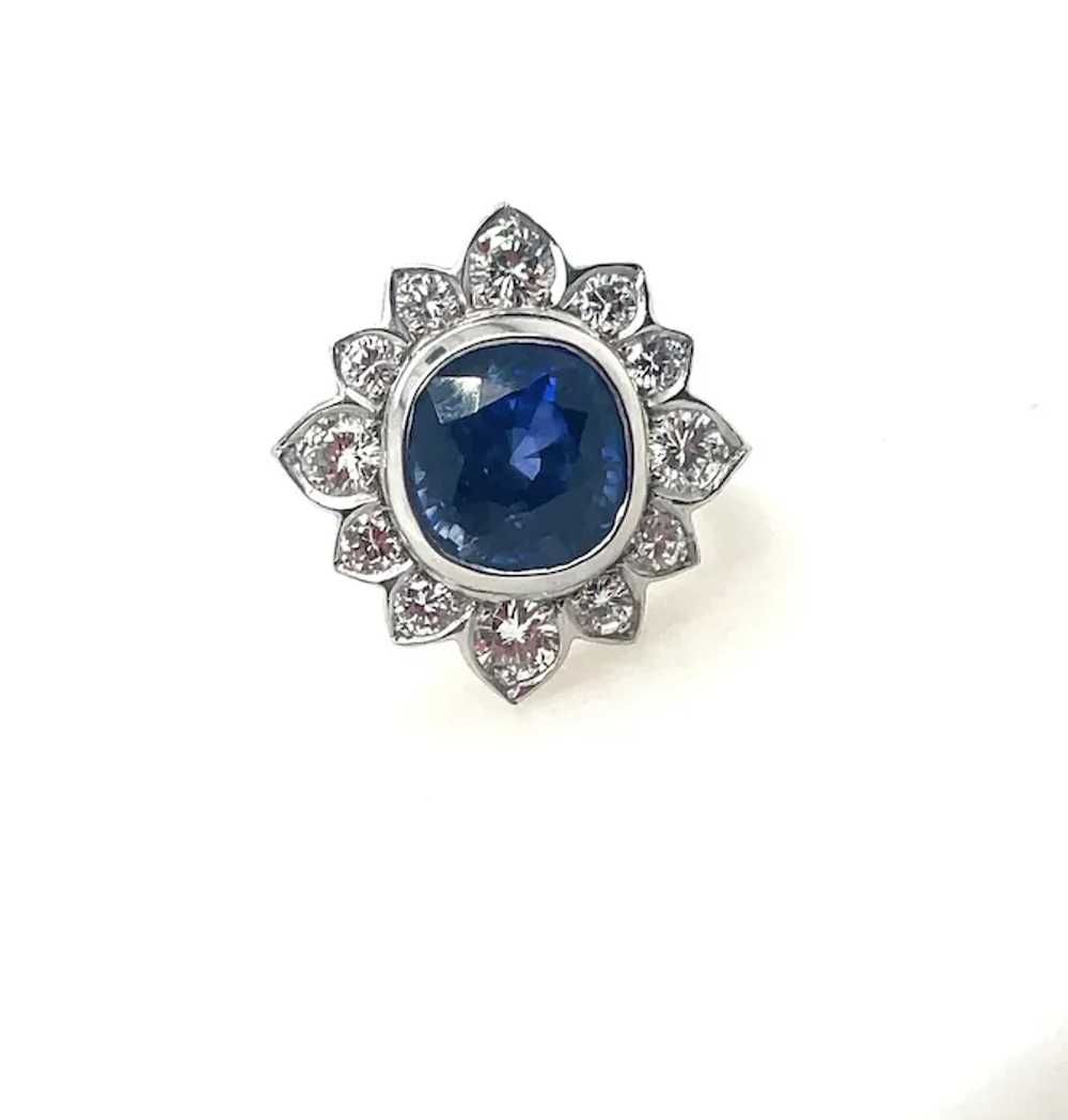 Large Sapphire and Diamond Ring Platium - image 5