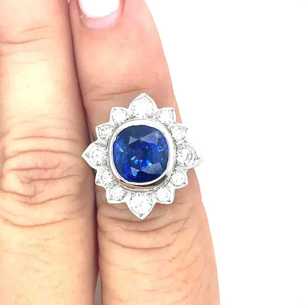 Large Sapphire and Diamond Ring Platium - image 6