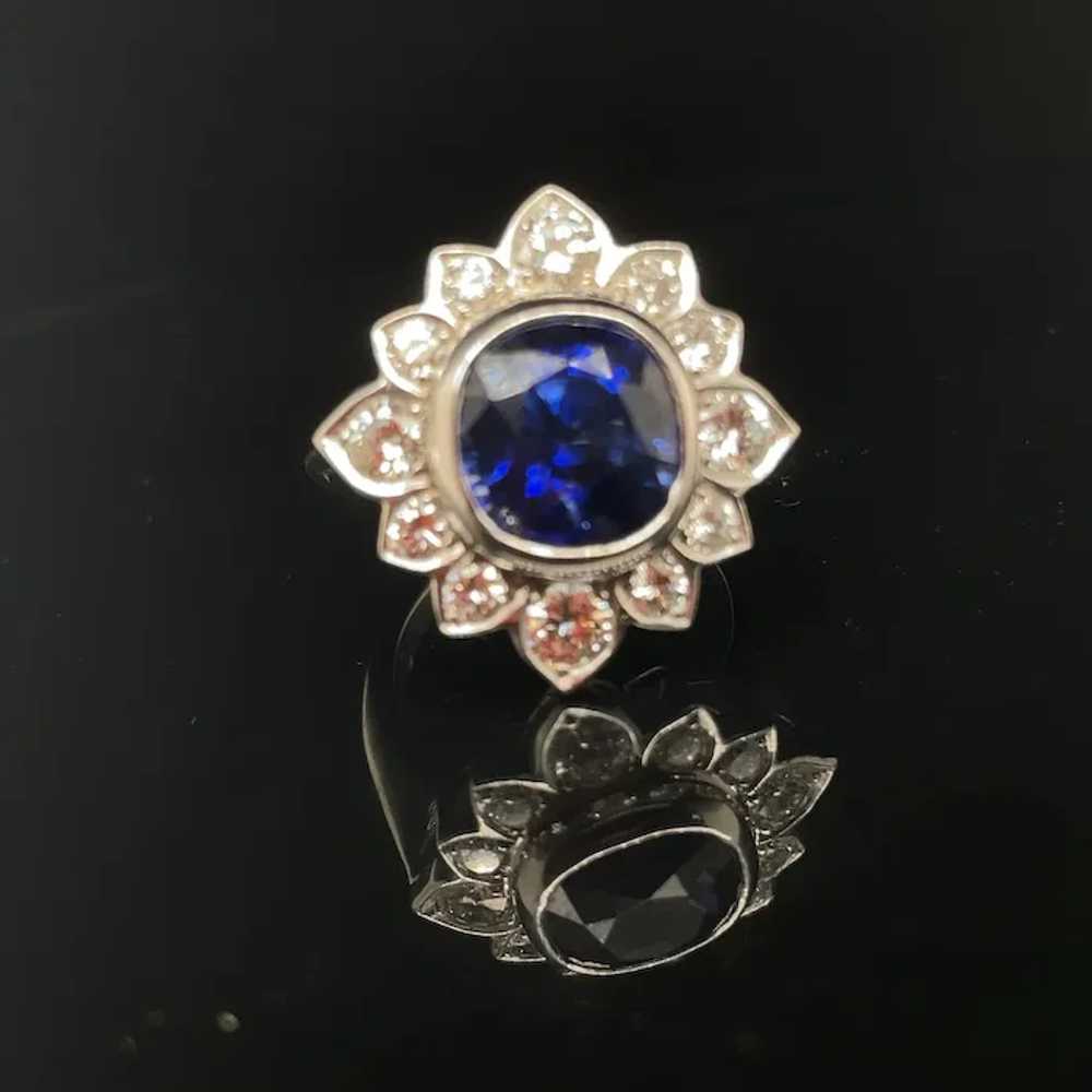 Large Sapphire and Diamond Ring Platium - image 8