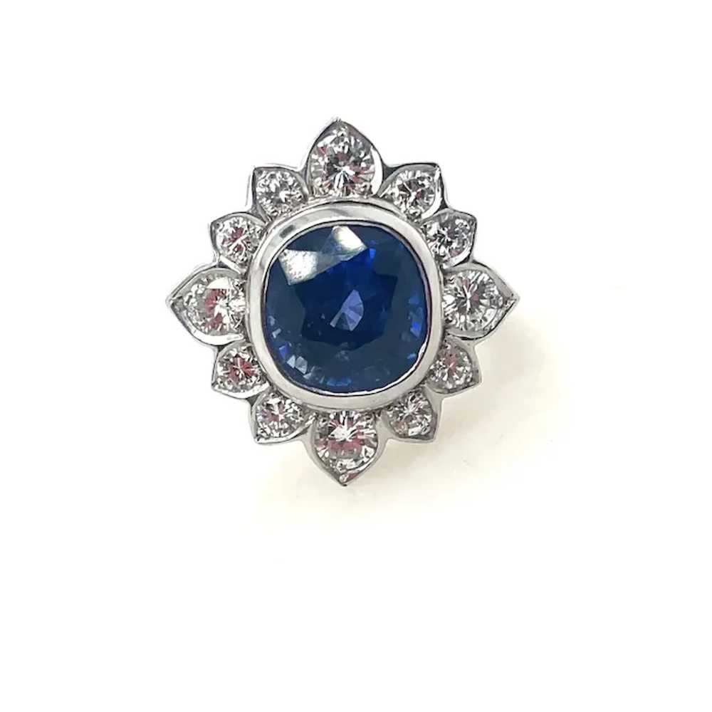 Large Sapphire and Diamond Ring Platium - image 9