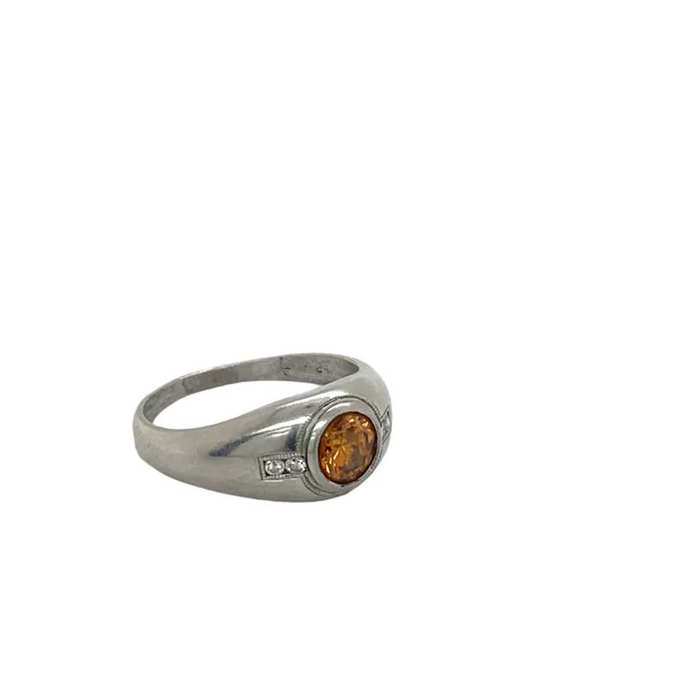 Art Deco Platinum Fancy Color Diamond Ring - image 4