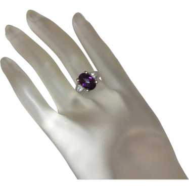 Lab Created Alexandrite and "CZ" Ring