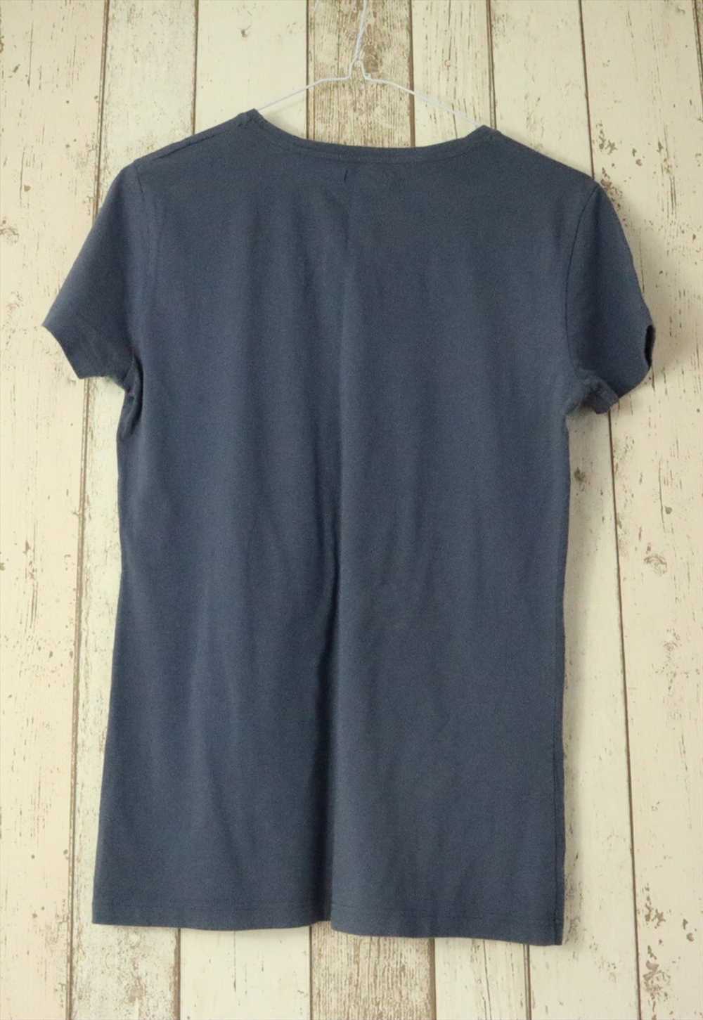 Vintage Y2K Armani Blue Monochrome V Tee Shirt Bl… - image 3
