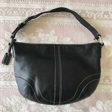 Vintage Coach Black Leather Shoulder Bag - image 1