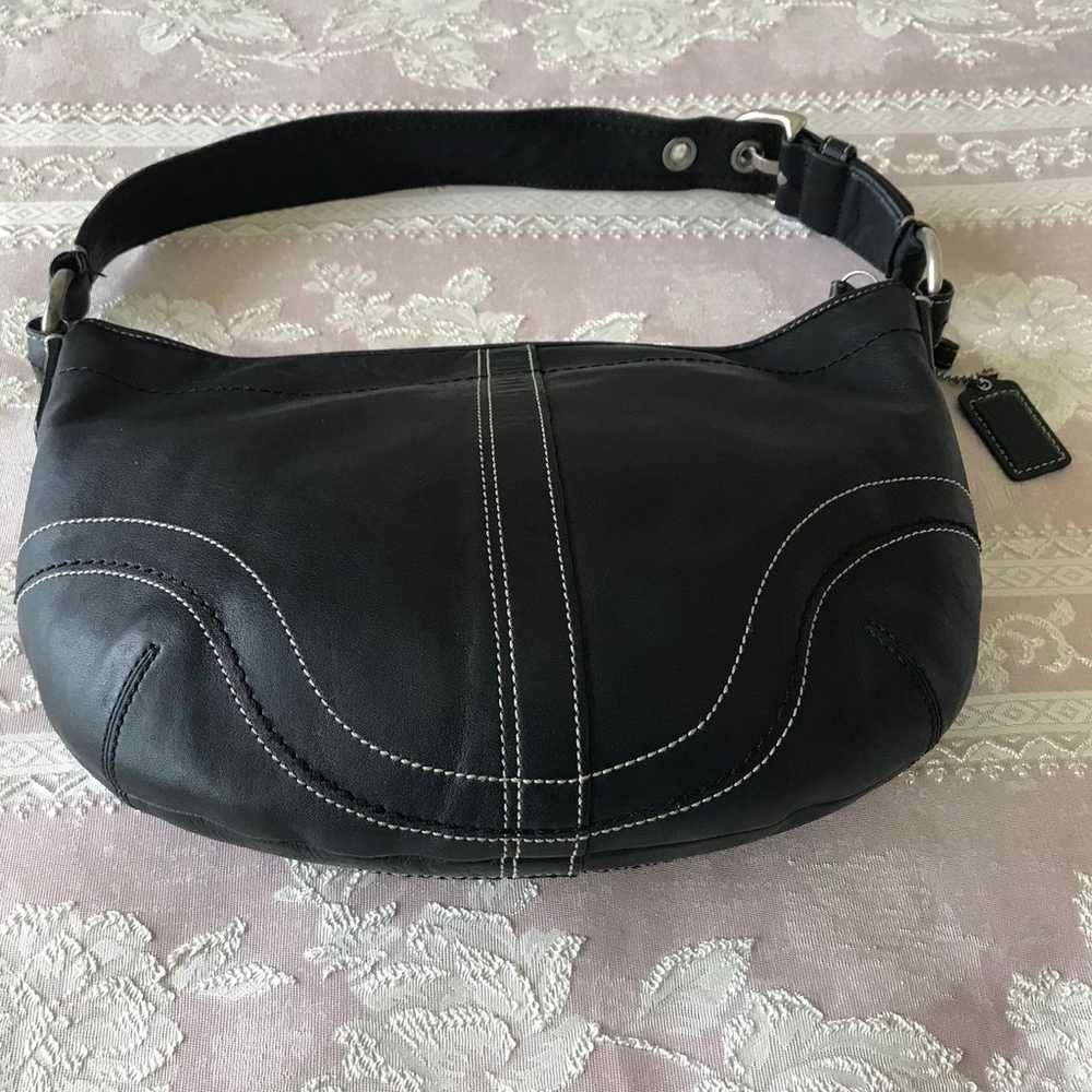 Vintage Coach Black Leather Shoulder Bag - image 2