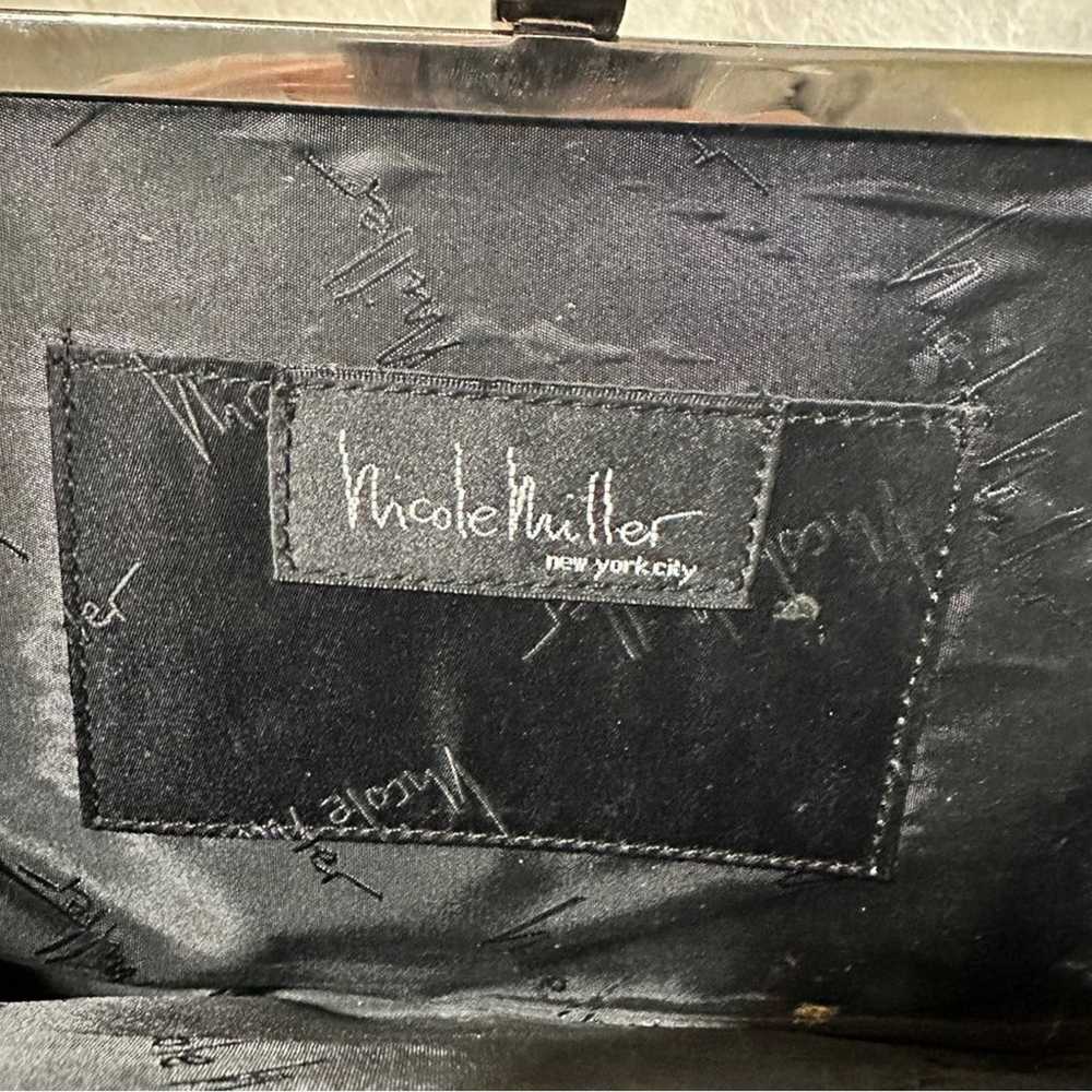 Vintage Nicole miller black patent evening bag ch… - image 7
