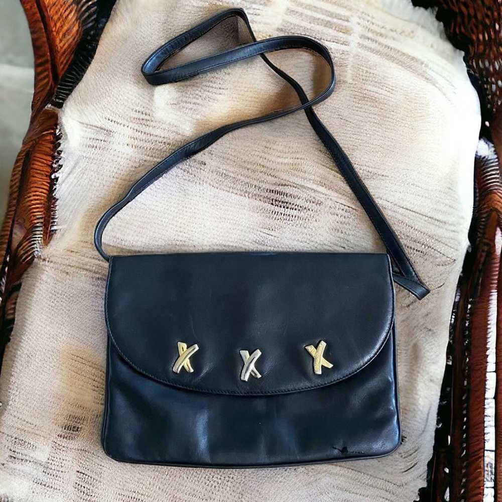 Vtg Paloma Picasso Leather Purse 3 X's Shoulder B… - image 1