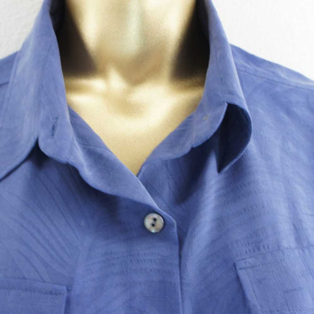Chicos design vintage silk palm print blouse size… - image 2