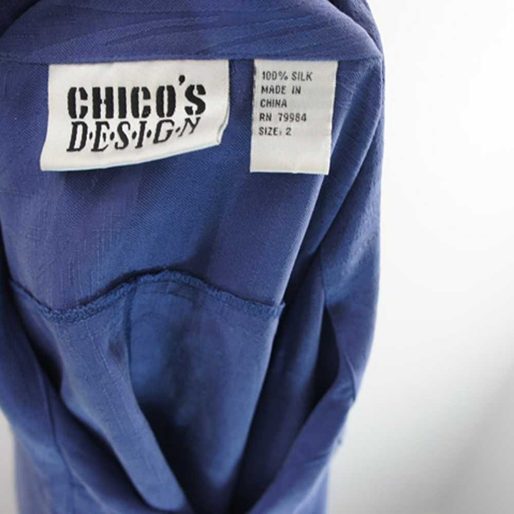 Chicos design vintage silk palm print blouse size… - image 3