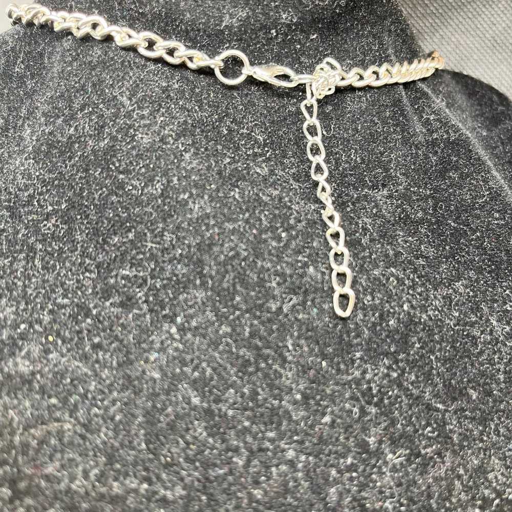 Vintage Silver Leaf Choker Necklace Custom Altered - image 6