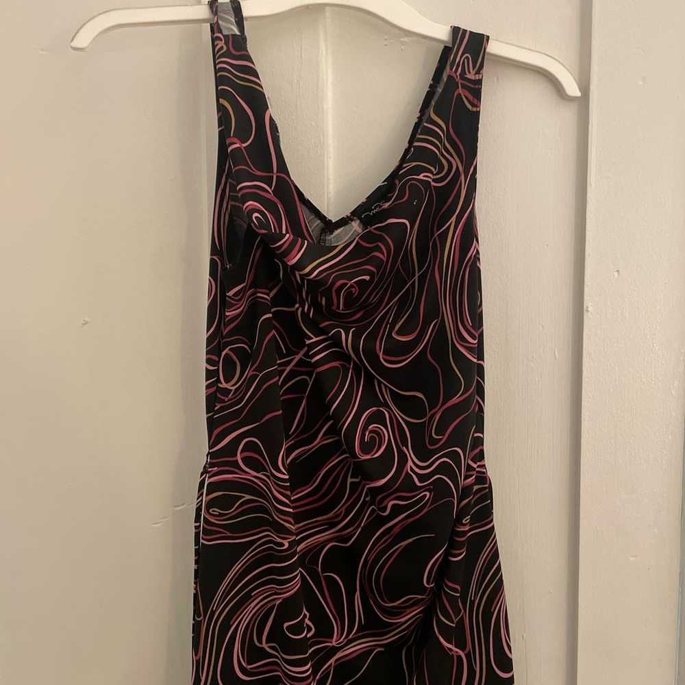 90s pink and black flowy cowl neck midi dress - image 3