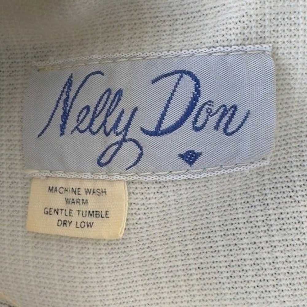 Nelly Don 50s Midi Dress White / Navy Blue Strip … - image 3