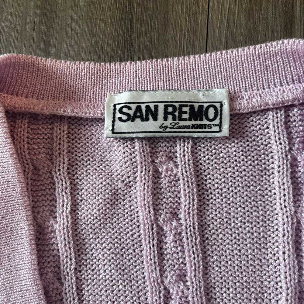 Vintage San Remo By Laura KNITS Light Pink Cardig… - image 5