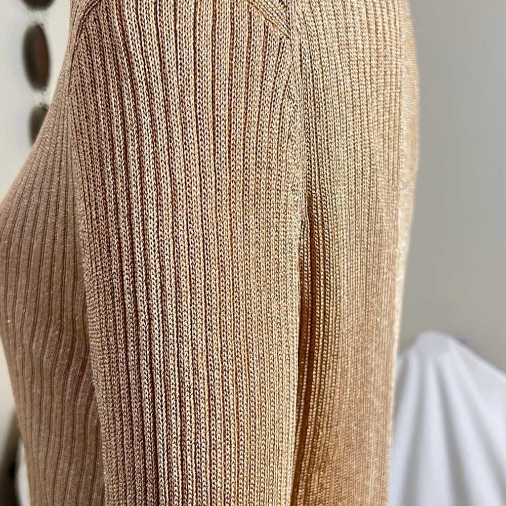 Anne Klein Womens Vintage Sweater Metallic Gold D… - image 3