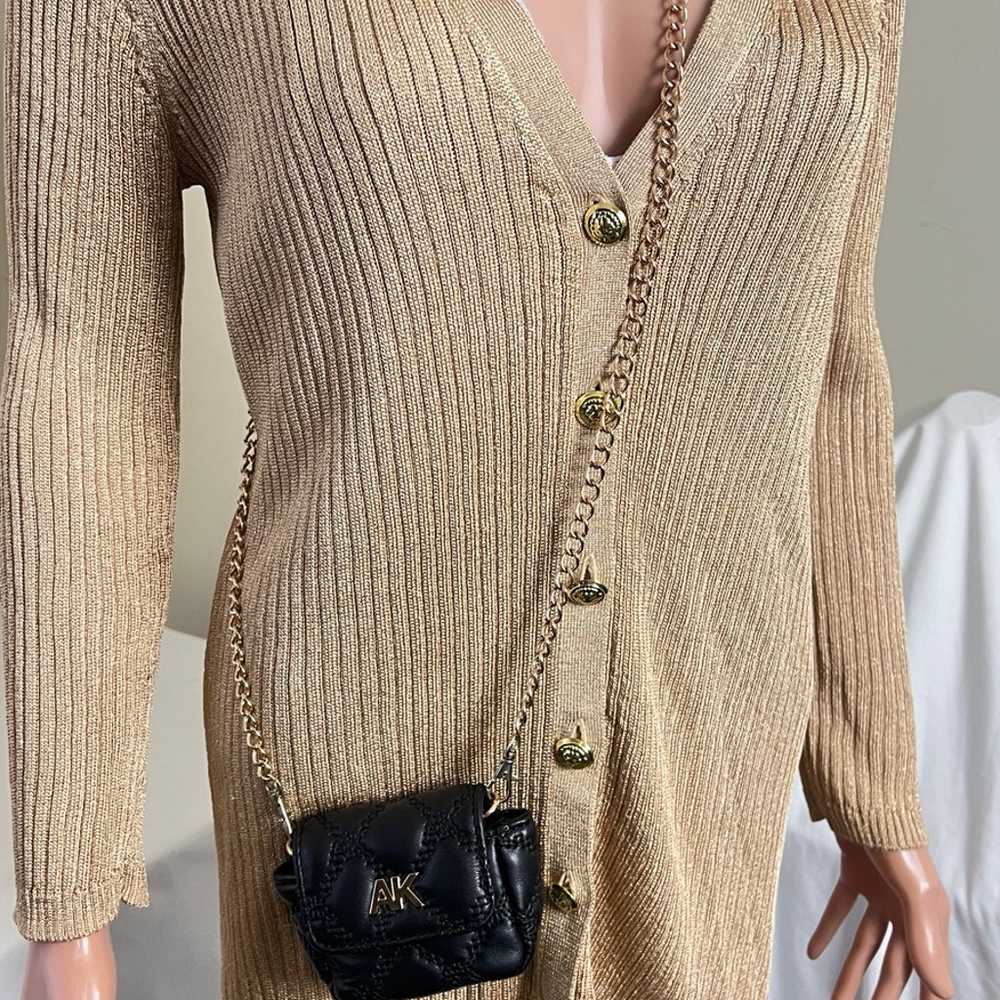 Anne Klein Womens Vintage Sweater Metallic Gold D… - image 4