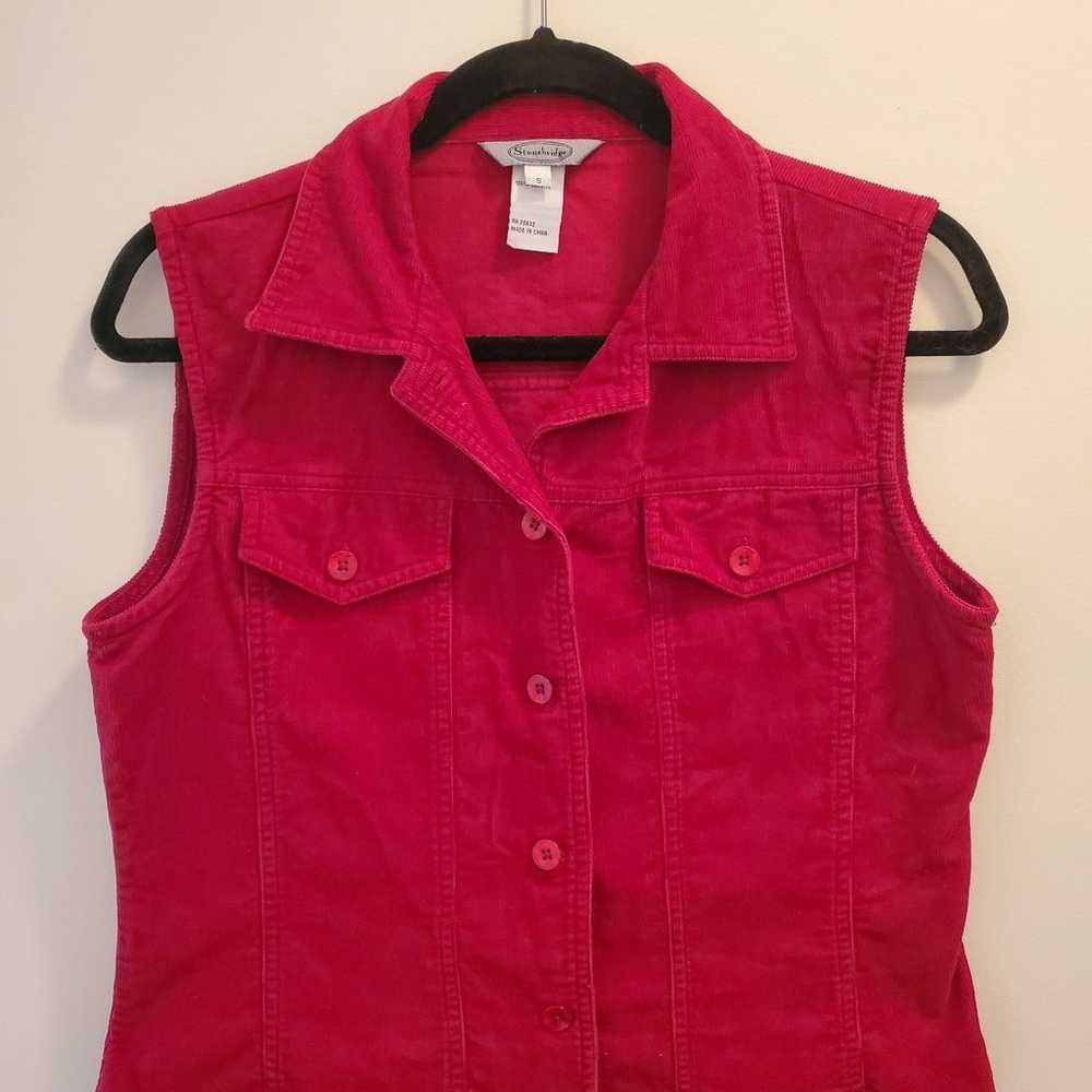 Red courduroy vest (size S) - image 2