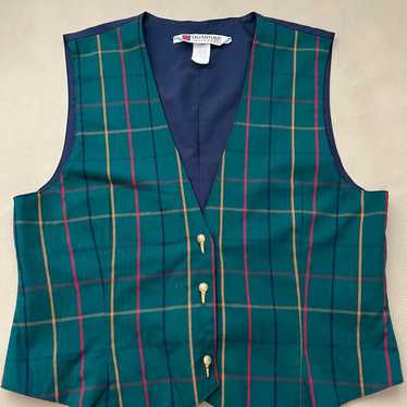 Vintage Quantum Sportswear Plaid Golf Tee Vest: M - image 1