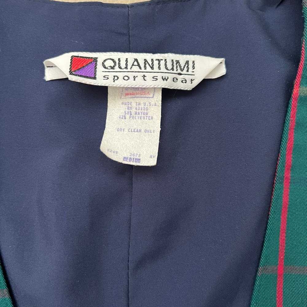 Vintage Quantum Sportswear Plaid Golf Tee Vest: M - image 4