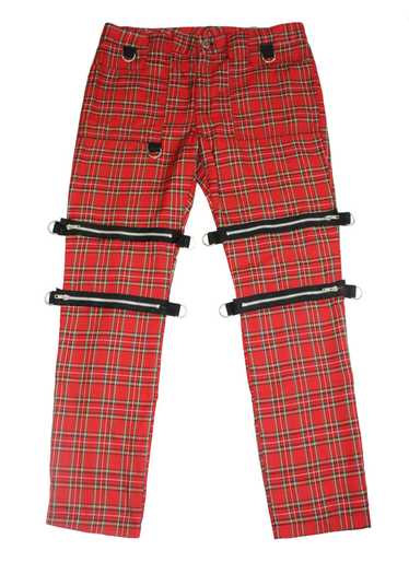 Vintage Bondage Punk red tartan pant with strap
