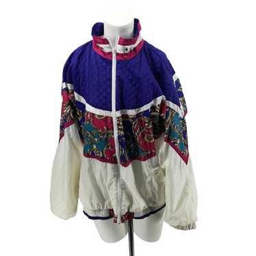 Vintage Paisley Color Block 90s Windbreaker Jacke… - image 1