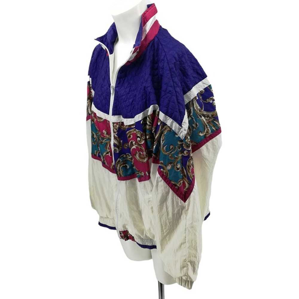 Vintage Paisley Color Block 90s Windbreaker Jacke… - image 8
