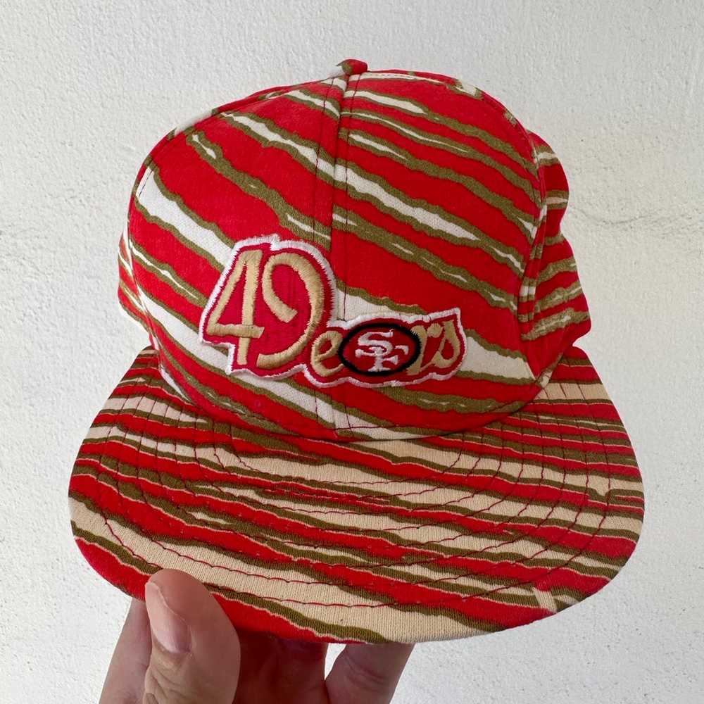 Vintage 80s Zubaz 49ers Snap Back Hat - image 1