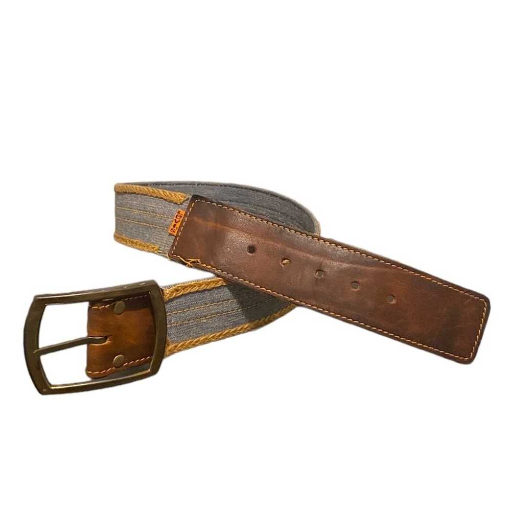 Vintage Levi's Belt Mens 32 Orange Tab Leather Bl… - image 1