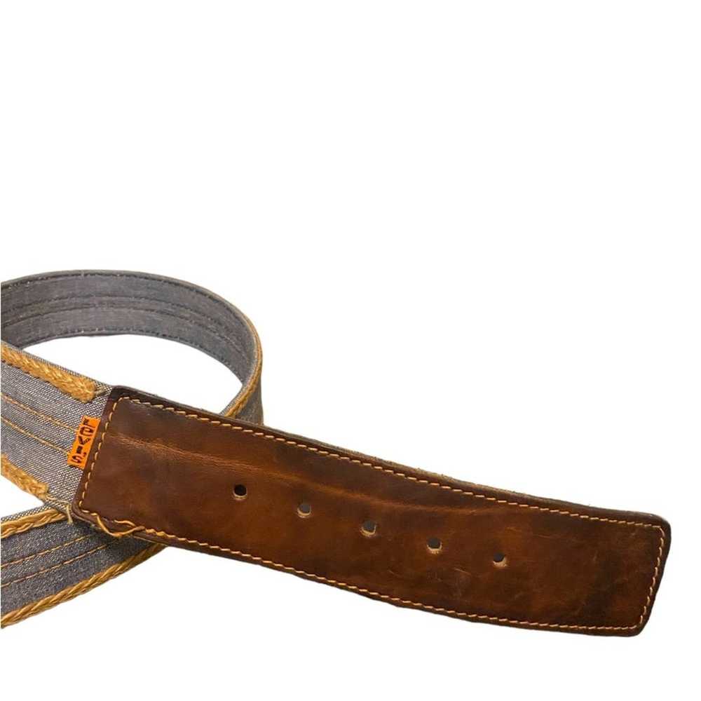 Vintage Levi's Belt Mens 32 Orange Tab Leather Bl… - image 3