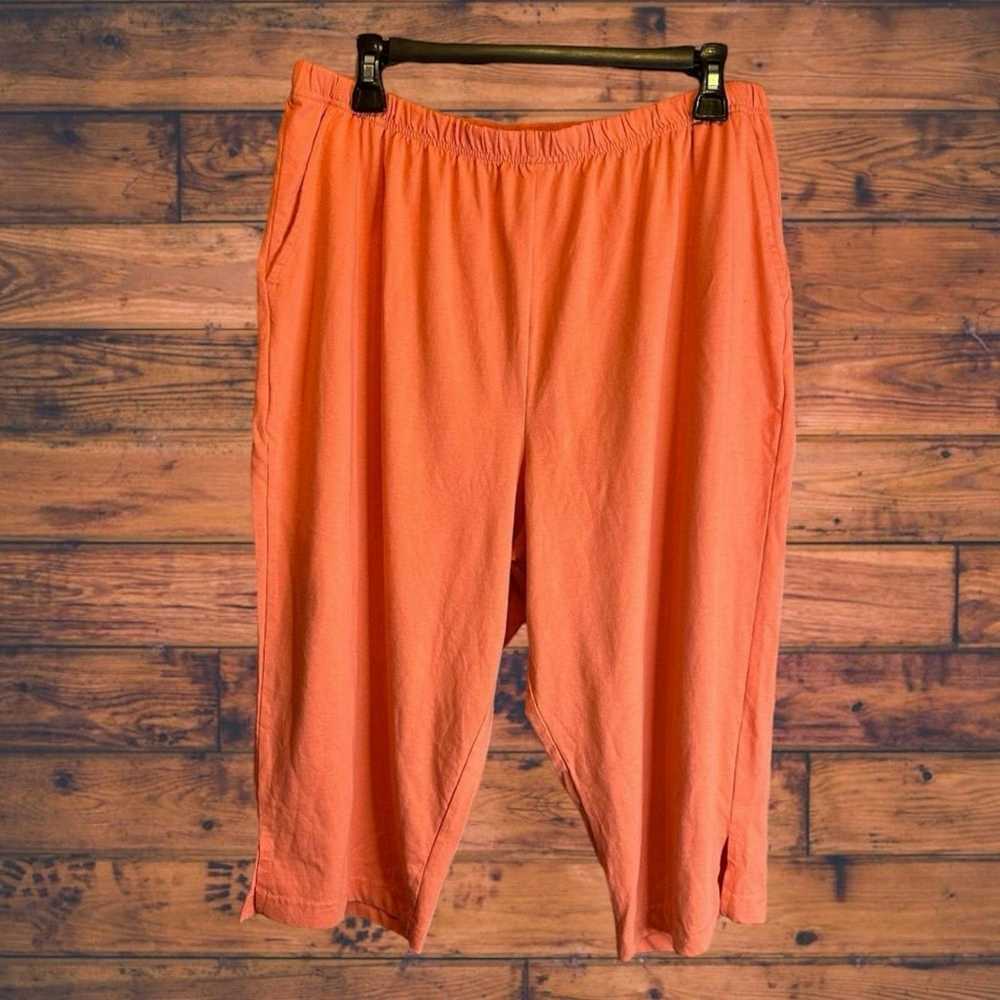 Brand BLAIR Salmon Cropped Elastic Waist Pants XL - image 1