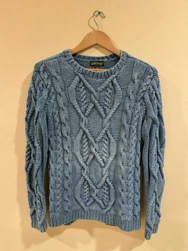 Orvis Orvis Indigo dyed cable knit fisherman sweat