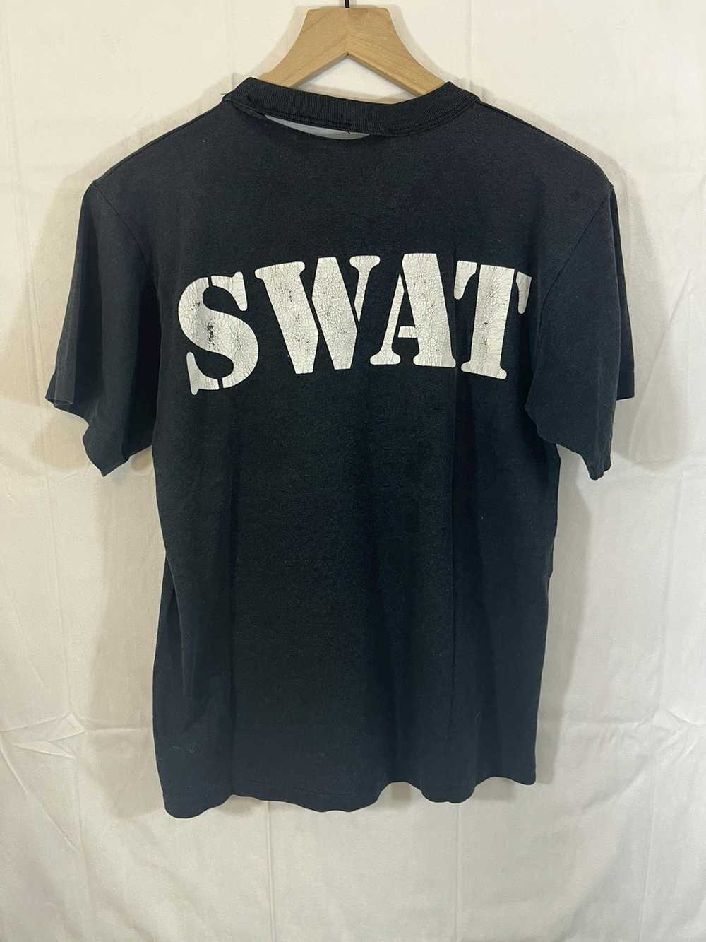 Vintage Vintage Single Stitch Thrashed SWAT Distr… - image 11