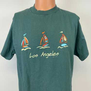 Tultex Los Angeles California Sailboats T Shirt V… - image 1