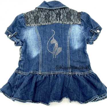Vintage Baby Phat Girls Short Sleeve Denim Blue J… - image 1