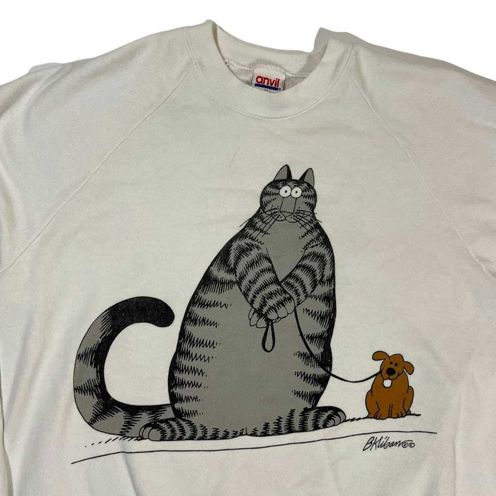 Art × Vintage 90s Cat & Dog Sweatshirt - image 2