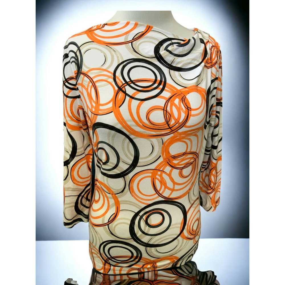 St. John Couture St John ruched tunic multi swirl… - image 5