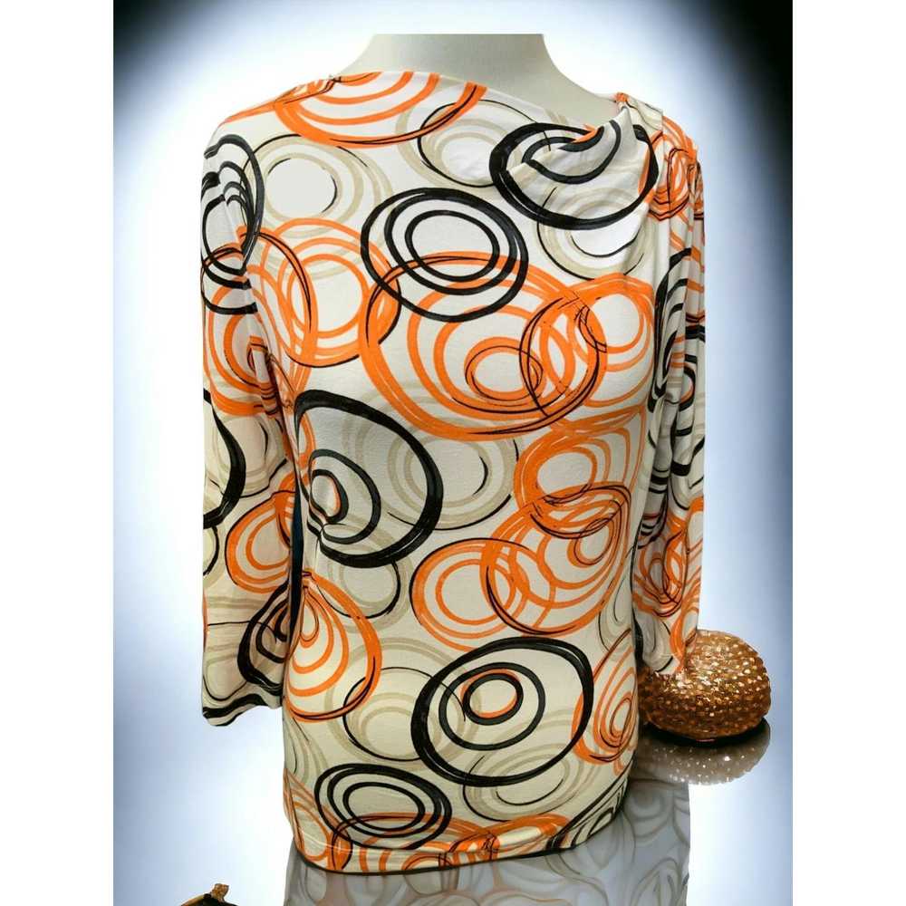 St. John Couture St John ruched tunic multi swirl… - image 9