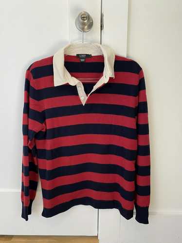 J.Crew J. Crew Cashmere Navy & Red Rugby Shirt