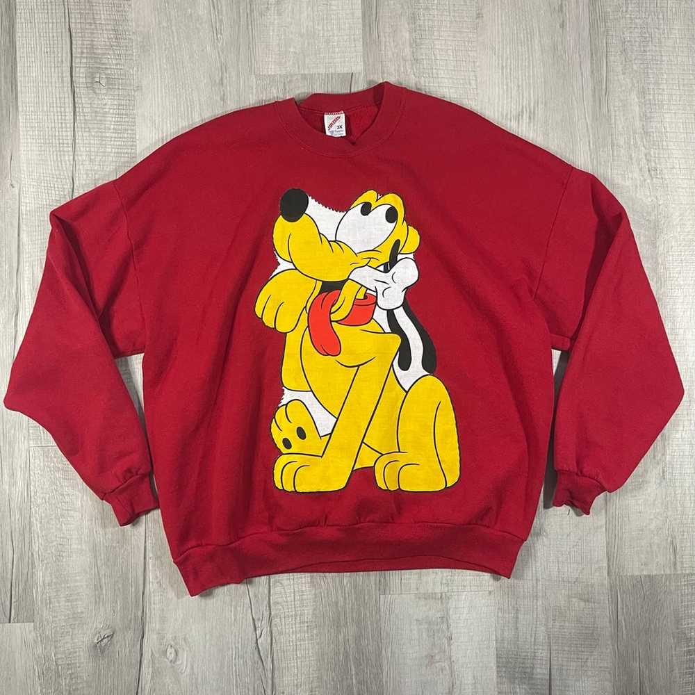 Vintage 90s Disney's Pluto Sweatshirt Crewneck Sz… - image 1