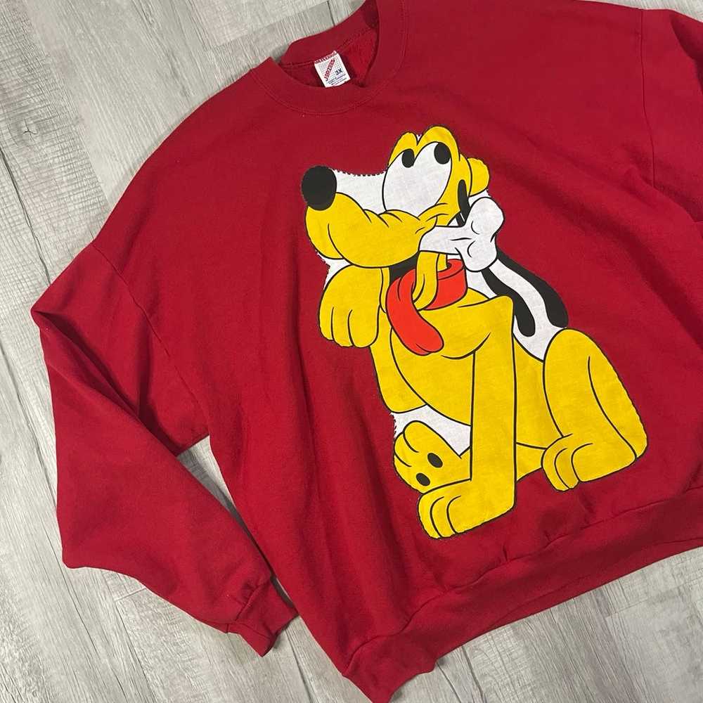 Vintage 90s Disney's Pluto Sweatshirt Crewneck Sz… - image 2