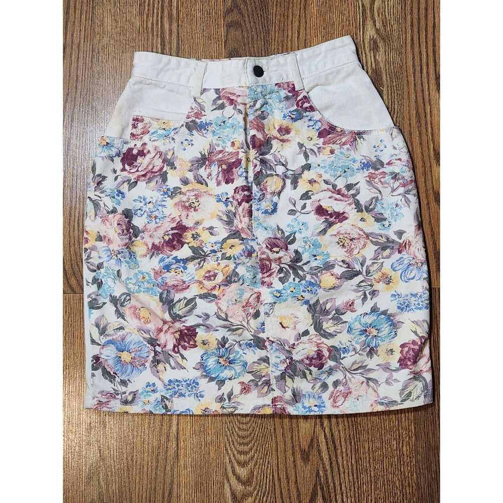 Other Vintage Breaker Jeans Floral Denim Skirt - image 1