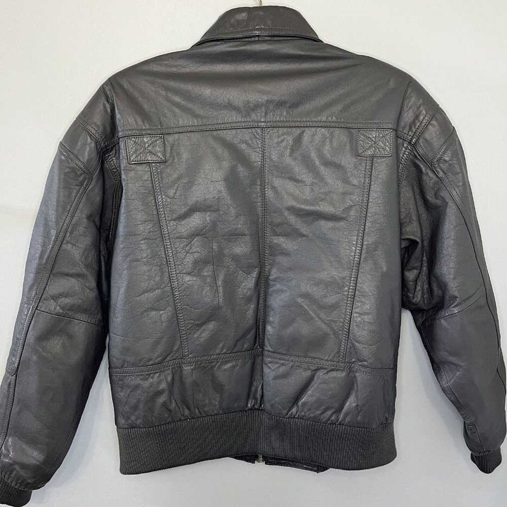 Hill & Archer Men's Vintage Leather Bomber Jacket… - image 6