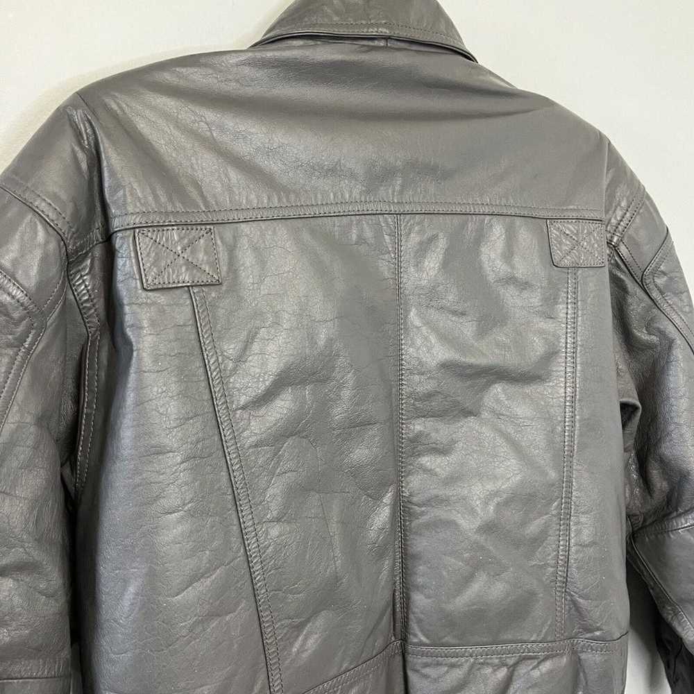 Hill & Archer Men's Vintage Leather Bomber Jacket… - image 7