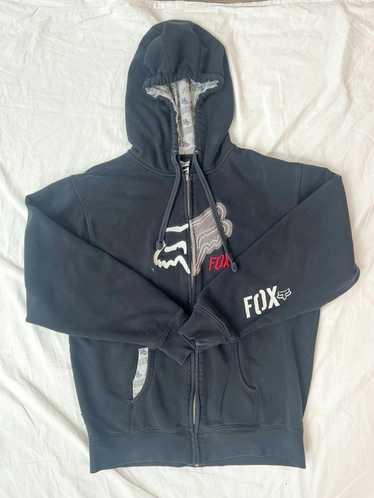 Fox × Fox Racing blue fox logo zip-up