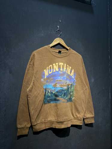 Art Montana Art Boxy Oversize Brown Crewneck