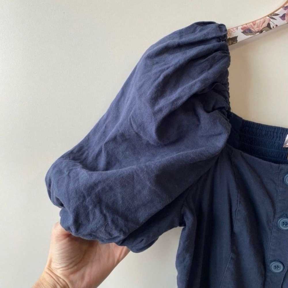 Rachel Parcell Square Neck Puff Sleeve Linen Blen… - image 7