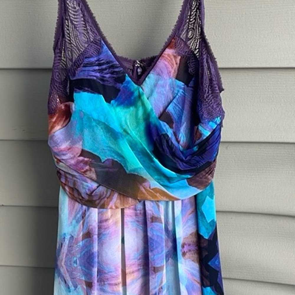 Nicole Miller 100% Silk floral print Lace dress ,… - image 2