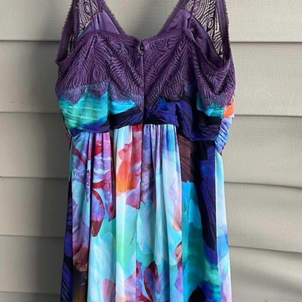 Nicole Miller 100% Silk floral print Lace dress ,… - image 3