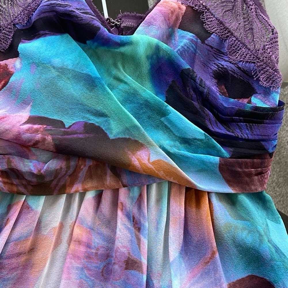 Nicole Miller 100% Silk floral print Lace dress ,… - image 5
