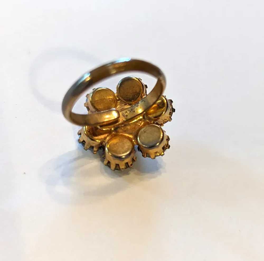 Vintage Opalescent Rhinestone Cocktail Ring - image 2